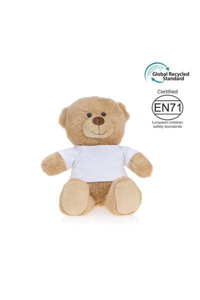 MAXPRINT GRS Recycled Teddy Bear Plush Toy (En71 tested) - 20cms, White