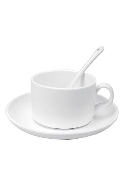 MAXPRINT Ceramic Saucer Teacups with Spoon