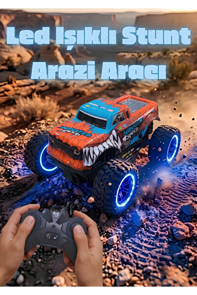 Boratila Toys 1:18 Ölçek Led Işıklı Şarjlı Off-Road 360 Derece Dönebilen Stun...