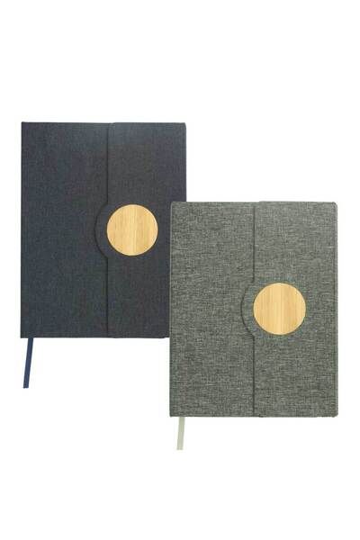 MAXPRINT A5 size Rpet Fabric Notebooks, Dark Blue