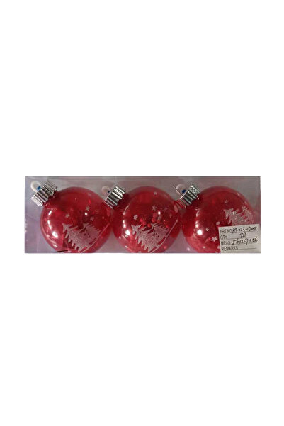 Tradesor Σετ Χριστουγεννιάτικες μπάλες - 8cm - 3pcs - 232006