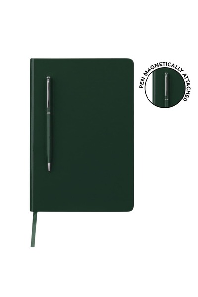 MAXPRINT Campina - A5 Hard Cover Notebook with Metal Pen - Green