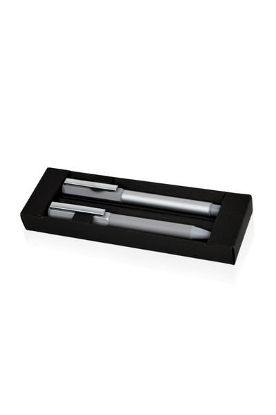 MAXPRINT Trofa - Metal Roller and Ball Pen Set - Silver/Grey