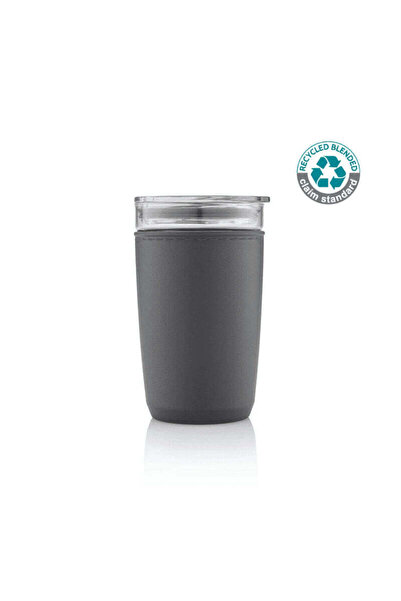 MAXPRINT Cerra - Premium Glass Tumbler with Recycled Protective Sleeve - Black