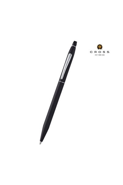 MAXPRINT Click Classic Black Ballpoint Pen (Blue Ink), Silver