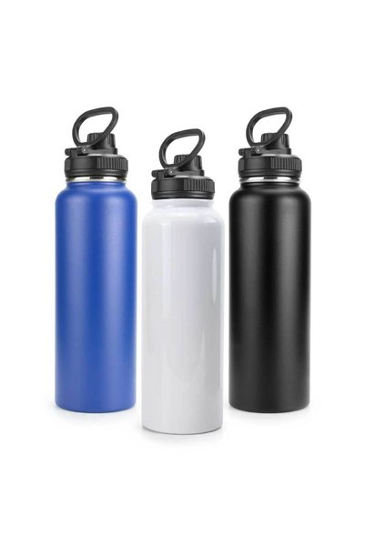 MAXPRINT Double Wall Stainless Steel Bottles, Matt Black