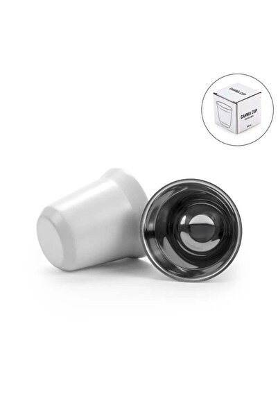 MAXPRINT Gahwa Cups - Stainless Steel Arabic Coffee Cups, White