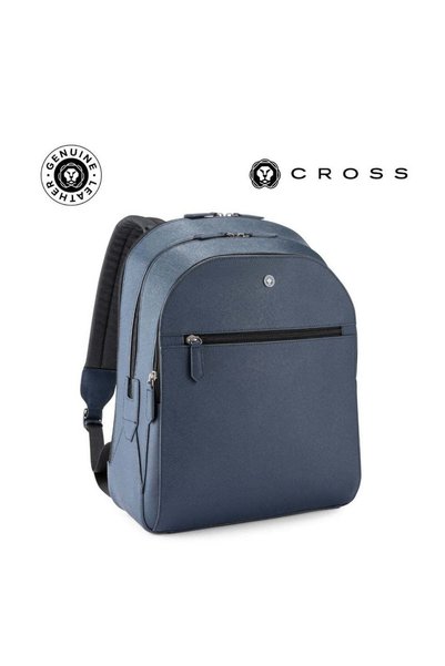 MAXPRINT Luxury Leather Backpack - Navy Blue