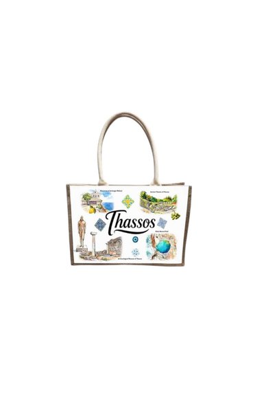 Tradesor Τουριστική τσάντα λινή με κουμπί - Thassos - 36*25*16cm - 871892