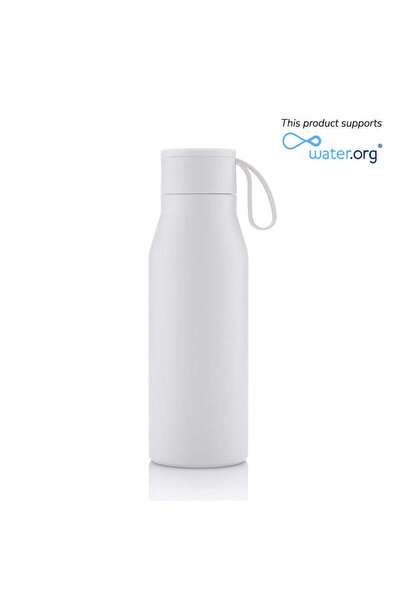 MAXPRINT R-Nebra - Recycled Stainless Steel Vacuum Bottle - White