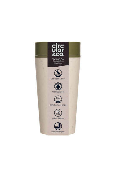 MAXPRINT Circular Cup 12oz Cream & Honest Green