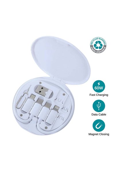 MAXPRINT Tavira - Recycled Multi-Cable Set - White