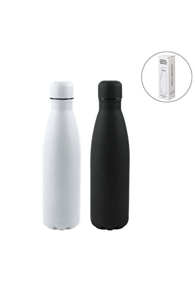MAXPRINT Premium Soft Touch Matt Cola Bottles in Stainless Steel 500ml, Black
