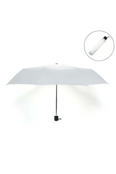 MAXPRINT Bi-Fold Umbrella in White with Velcro Closure and Pouch