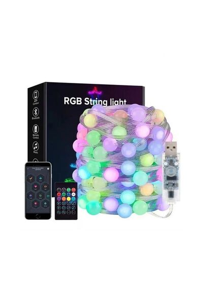 Tradesor Χριστουγεννιάτικα φωτάκια LED - Φυσαλίδα - USB/5m/33L - RGB - 272355