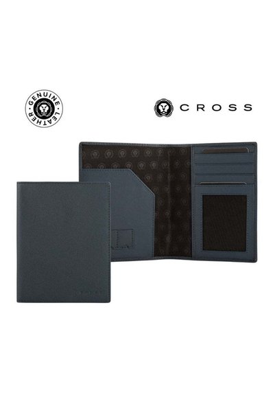MAXPRINT Saffiano Leather 4CC Passport Cover - Navy Blue