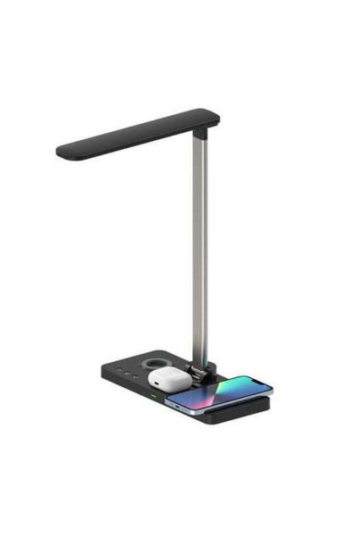 MAXPRINT Veles - 3 in 1 Wireless Charger with Desk Lamp - Black