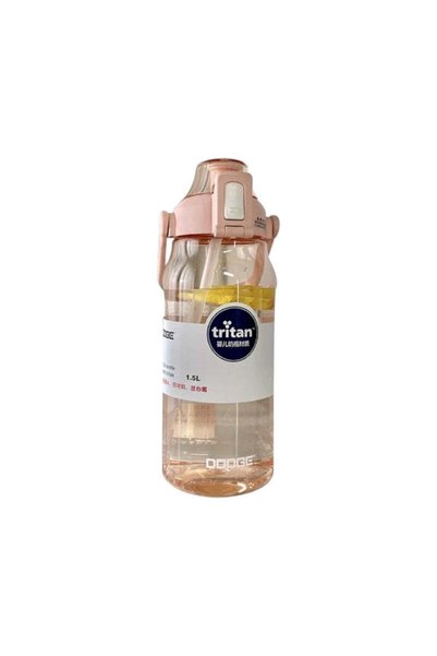 Tradesor Φορητό παγούρι πλαστικό με καλαμάκι - 1500ml - 831622 - Pink