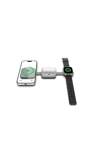 MAXPRINT Tricharge - Compact 3-in-1 Wireless Charger, White