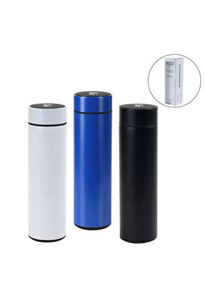 MAXPRINT Double Wall Bottles with Temperature Display 500ml, Dark Blue