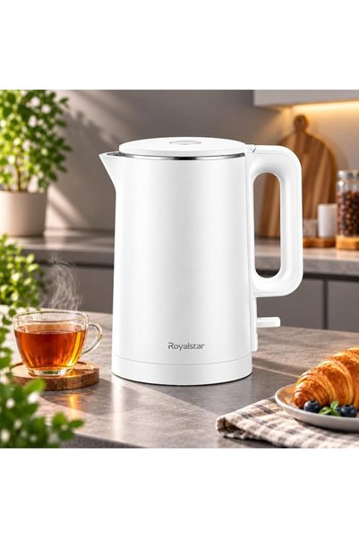 Royalstar غلاية كهربائية سعة 1.7 لتر، قوة 1500 واط، غليان سريع مع خاصية الإيق...