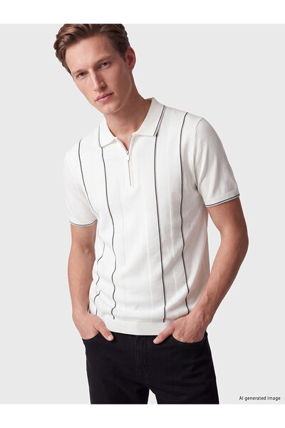 LC Waikiki Nevavm with Difference Southblue White Knitwear Striped Standard &...