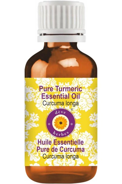 Deve Herbes زيت الكركم العطري النقي (Curcuma longa) مقطر بالبخار 30 مل (1 أونصة)