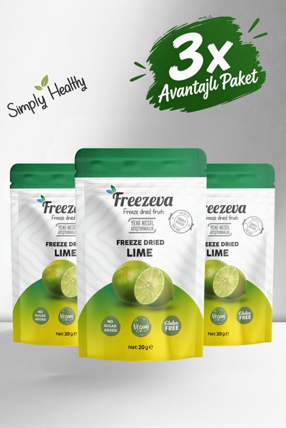 Freezeva Dondurularak Kurutulmuş Lime Dilimi 3x20 g | Freeze Dried Lime | Kok...