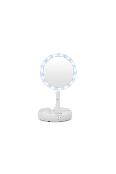 dro Oglindă de machiaj, iluminare LED, rotundă, pliabilă, DRO-OLR