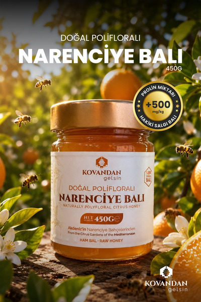%100 Doğal Ham Narenciye Balı 450 g - Katkısız Hakiki Portakal Çiçeği Balı