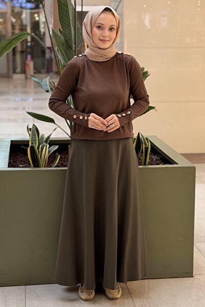 Ceremony Steel Knitted Flared Skirt