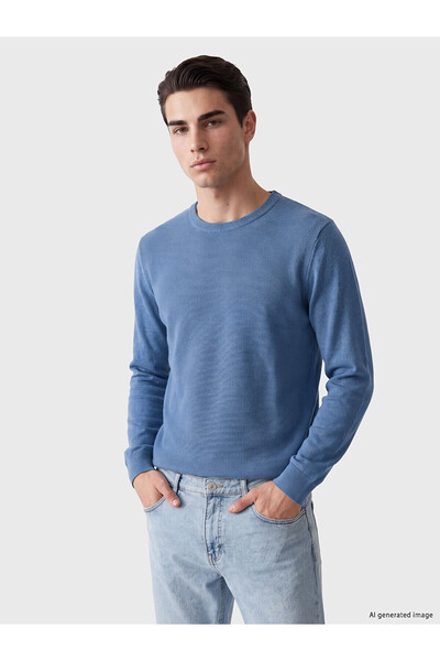 LC Waikiki Nevavm with a Difference from Lcwaikiki Classic Blue Knitwear Plai...