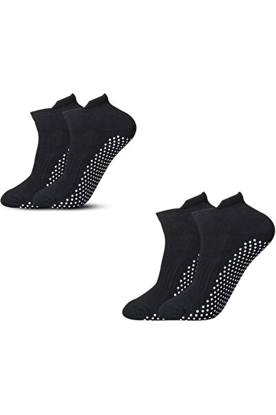 X SPRING جوارب اليوغا، قطعتان من الجوارب السوداء غير القابلة للانزلاق ذات الق...