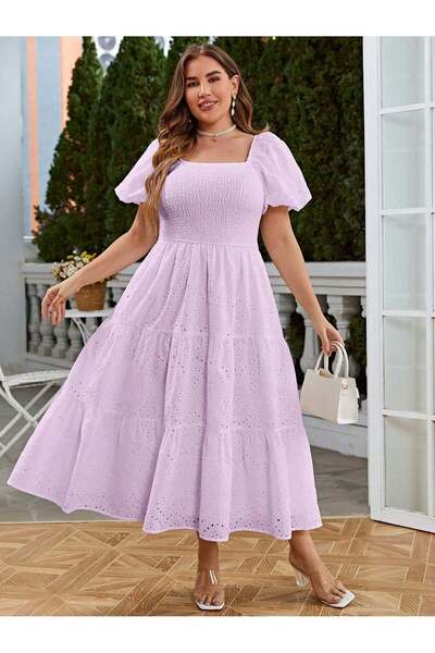 Sheya Rochie midi damă, mov, mărimea XXXL