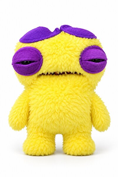 TOYFEST Fuggler Fugg Life Squidge Yellow and Purple Hat Plush Toy - 22.5 cm