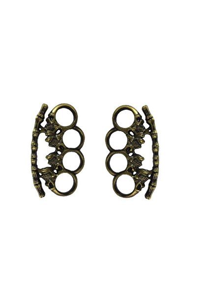 MANEGO ONLINE SALES Self-Defense Set consisting of 2 Bronze Skull Metal Box K...