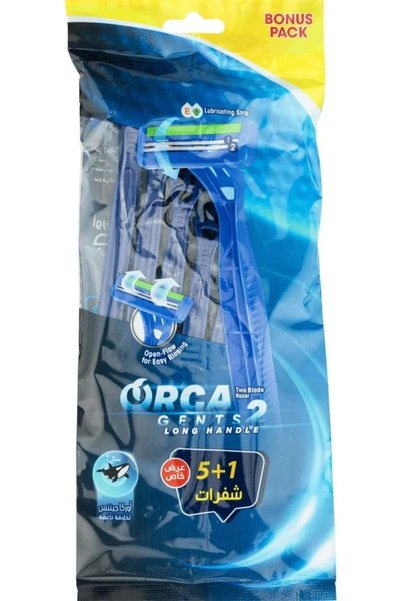Orca شفرات حلاقة رجالية بمقبض طويل في كيس بلاستيكي 5+1 قطع