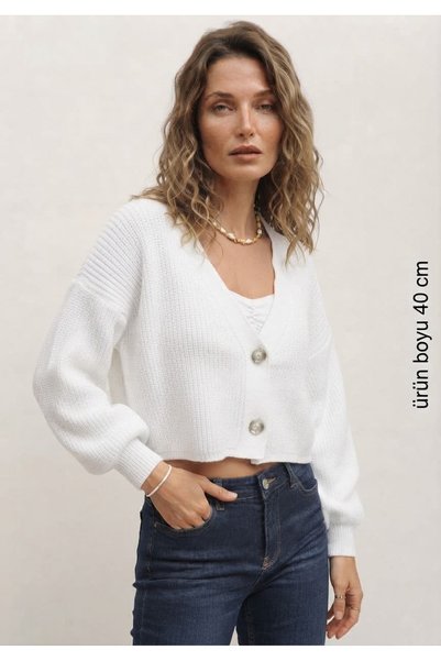 MONAMORE Women's Casual Crop Knitwear Cardigan