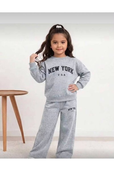 No Plan Girls' Cycling-Collar Sweet Baggy Bottom 2-Piece Set