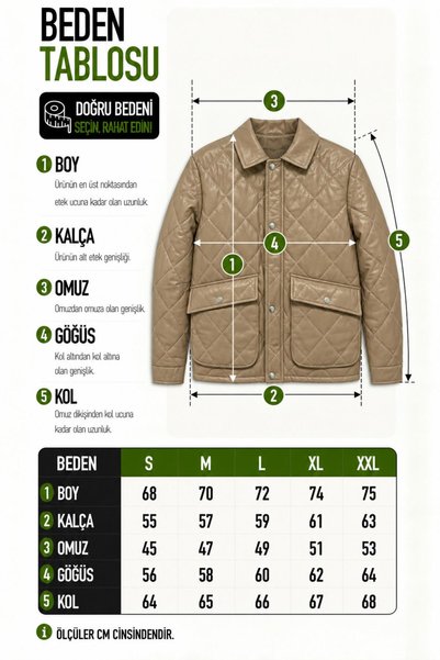 Stilkombin Baklava Pattern Fur Inside Bag Pocket Faux Leather Coat Kmd 855_50534