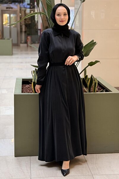 MISS DALIDA Missdalida Pocket Cover Shirt Collar Long Dress