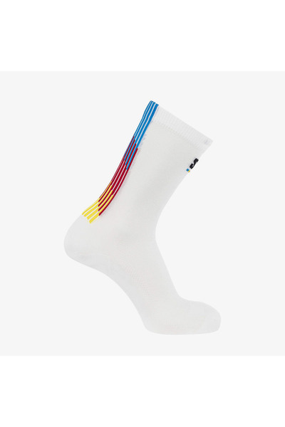Salomon Pulse Race Flag Crew New R+L Unisex Beyaz Çorap