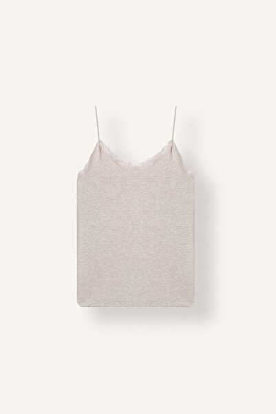 DeFacto Lace Detailed Rope Strap Ribbed Basic Undershirt I8206Ax26Au