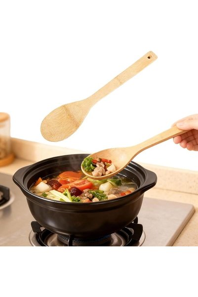 GoodTool Round Cooking Ladle Spoon, Bamboo, Serving Spoon, Suitable for Sauce...