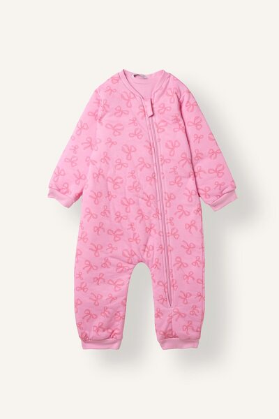 DeFacto 100% Cotton Zippered Animal Pattern Printed Sleeping Bag for Baby Gir...