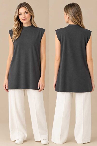 Puane Tunic Tesettür Clothing Undergarment Zero Sleeve Turtleneck