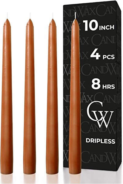 GENERAL مجموعة شموع CANDWAX المخروطية بطول 10 بوصات - مجموعة من 4 شموع مخروطي...