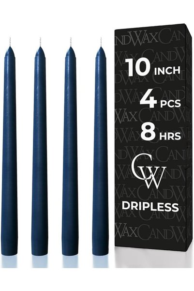 GENERAL مجموعة شموع CANDWAX المخروطية بطول 10 بوصات - مجموعة من 4 شموع مخروطي...
