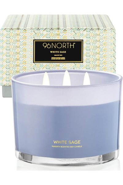 GENERAL 96NORTH Luxury Lavender Soy Candle | Large 3 Wick Jar Candle | Up to ...