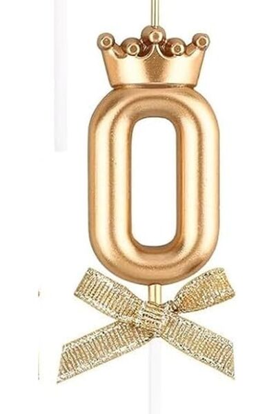 THE WHITE SHOP Birthday Number Candle,Bow and Crown Number 0-9 Glitter Birthd...